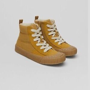Zara Kids High Too Leather and Canvas Sneakers Size 29/11.5 US.